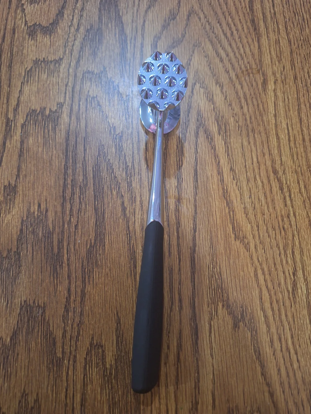 Stainless Steel Meat Tenderizer with Black Handle
